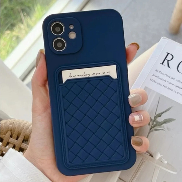 Other - ⚠️Clearance💙iPhone 13/Pro/Pro Max Woven Pattern Card Slot Royal Blue
